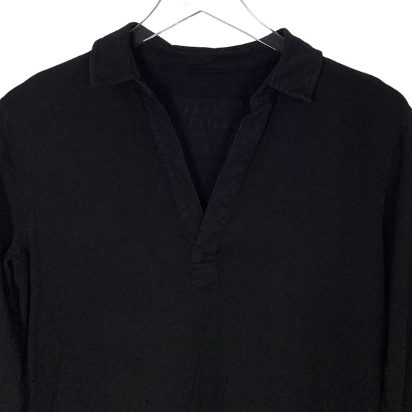 Frank & Eileen Nicole Henley Dress Size M Black Jersey Knit Cotton Vneckline - Picture 3 of 10